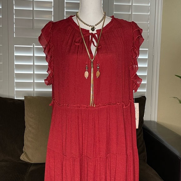 Indigo Rose Red Ruffle Dress - Picture 8 of 13